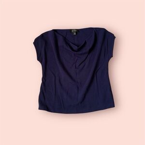 St. John short sleeve cowl neckline wool/rayon blouse